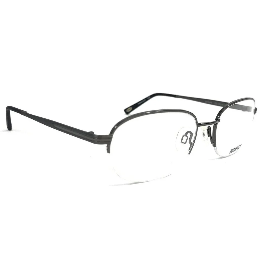 Autoflex Eyeglasses Frames SIR DUKE 033 Gunmetal Gray Round Half Rim 53-19-140